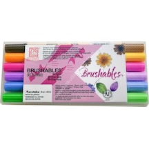 Zig Brushables 2 Renk Tonu Fırça Uçlu Marker Kalem 6'Lı Parlak Re