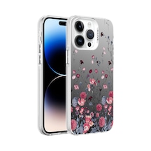 Zore İphone 14 Pro Max Uyumlu Desenli Ogaa Silver Sert Kılıf-çiçek Çiçek