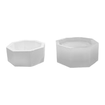 Tahtakale Toptancı Silikon 3d Çokgen Kenarlı Taş Tozu Saksı Ve Mumluk Kalıbı