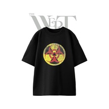 Thewert Biohazard Tasarım Baskılı Ünisex Siyah Oversize T-shirt