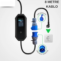 7 KW 32A Türkçe Menü 8 M Elektrikli Araç Şarj İstasyonu Taşınabilir