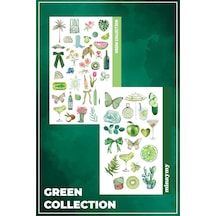 Green Collection Planlayıcı Sticker Seti, Ajanda Ve Günlük İçin, Kendinden Yapışkanlı, 10x20 Cm 1