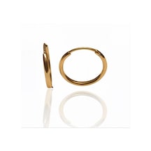 Altın Bombeli Minimal Halka Küpe 0,47 Gr 1,0 Cm