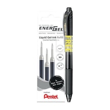 Pentel Energel Mekanizmalı Likit Roller Kalem + 3 Adet Yedek - Siyah Siyah