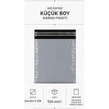 Gri Cepsiz Küçük Boy Kargo Poşeti 24x30+5 Cm 100 Adet