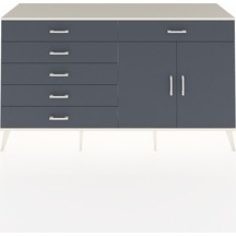 Hyperion Konsol Tek Raflı 6 Çekmeceli 2 Kapaklı 176x44x99 Aytaşı- Aytaşı-antrasit