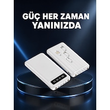 Kamp Ve Seyahat İçin 20.000mah Led Işıklı Hızlı Şarj Powerbank Yeni Nesil - Lisinya Beyaz