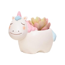 Sevimli Unicorn Kaktüs Saksısı Pembe