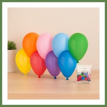 Bezos Klasik Renkli Lateks Balon 7'' 19 Cm 100'lü Hb006 Çok Renkli