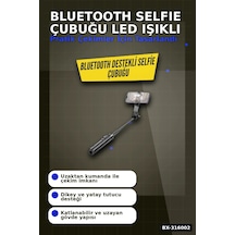 Bluetooth Selfie Çubuğu Led Işıklı Katlanabilir 130 Cm Uzaktan Kumandalı Bx-316002 diğer
