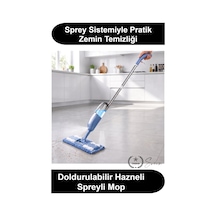 Spreylimop Spreyli Mop Doldurulabilir Su Hazneli Yedek Mikrofiber Bezli Mandallı Paspas Seti Parke