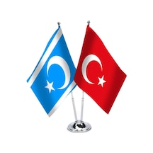 Irak Türkmenleri - Türkiye - Saten Masa Bayrağı 1