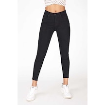 Kadın Siyah Yüksek Bel Dar Paça Skinny Fit Likralı Pantolon