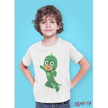 Bumeta Pijimaske Piji Maske Gekko Karakter Characters Çocuk Tişört T-shirt Beyaz