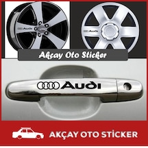 (6 Adet) Audi Kapı Kolu Sticker Audi Jant Sticker Arma Sticker (247121842)