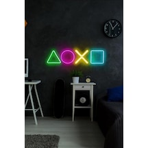 Play Station - Led Dekoratif Duvar Aydınlatması Neon Duvar Yazısı Sihirli Led Mesajlar