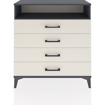 Arges Şifonyer Tek Raflı 4 Çekmeceli 88x30x96 Antrasit-aytaşı Antrasit