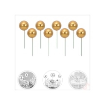 Çubuklu Süsleme Topu, 3cm X 8 Adet - Altın