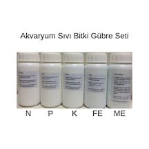 Akvaryum Sıvı Bitki Gübresi Seti 5'Li N-P-K-Me-Fe