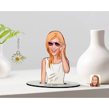 Kişiye Özel Kadın Karikatürlü 3D Ahşap Biblo Ve Isimli Gold Papat (473843270)