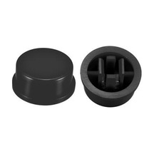 Tact Switch Kapağı Yuvarlak Siyah - 12X12X7.3Mm İle Uyumlu