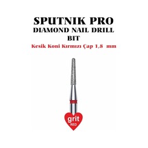 Elmas Kesik Koni Freze Kırmızı Çap 1,8mm