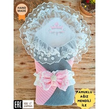 Triko Przm Haki Bebek Kundağı Unisex Bebek Dış Kundak Battaniyesi Hastane Çıkışı Kundak Battaniye Pembe