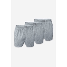 Malabadi Erkek Gri 3'lü Premium Collection Geniş Kalıp Modal Büyük Beden Boxer 3m254