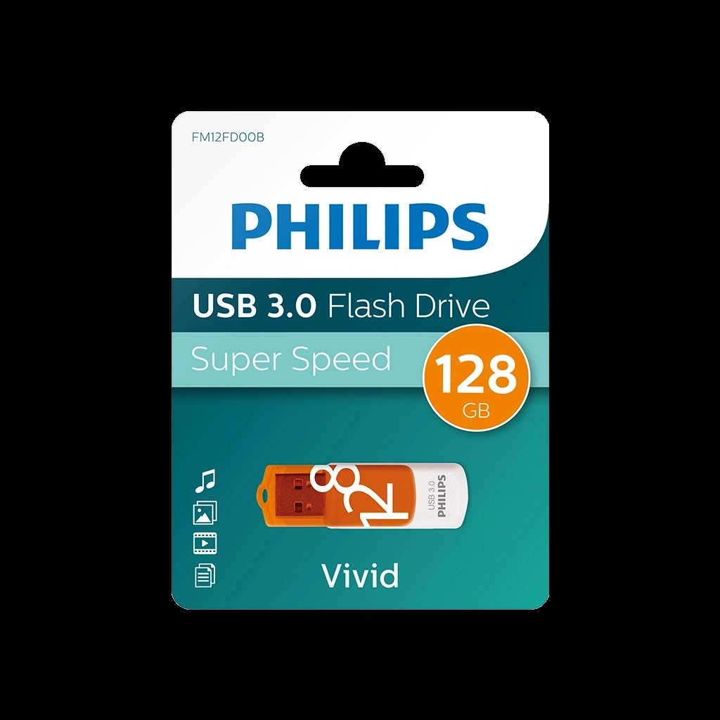 Phılıps Fm12fd00b, 128gb, Usb 3.0, Vivid, Turuncu, Flash Disk