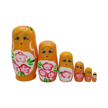 Ahşap Matruşka Bebek Altılı Set Turuncu