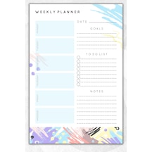 Haftalık Planlayıcı - A4 Ebat Yapılacaklar - 30 Yaprak - Weekly Planner - 0488 Çok Renkli