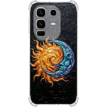 İnfinix Note 50 Pro İle Uyumlu Köşe Korumalı Kılıf Metamorfoz Kozmik Dans Tasarımlı Uv Baskılı Şeffaf