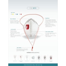 Ege 4015 V FFP3 NR N99 Ventinli Maske 10'Lu