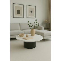 Modern Kalın Kenarlı 36 Mm Kalınlıklı Yuvarlak Orta Sehpa Çok Renkli