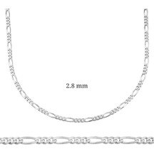 2.8 Mm Gümüş Figaro Zincir - 0.80 Mikron Sl3343