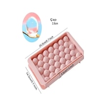 Büyük Küre Buz Kalıbı Kapaklı 33 Hazneli Yuvarlak Misket Buz Kalıbı 24,5x14,5x3 Cm Diğer