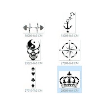 Airbrush Tattoo Pusula Taç Geçici Dövme Şablonu Seti Sadece Desen