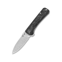 Qsp Kamp Hawk Parçalanmış Karbon Fiber Sap Liner Lock Lamine Damascus Çelik Qs131-e Kum