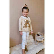 Kız Çocuk Teddy Bear Sevimli Ayıcık Süzene Nakışlı Triko Kazak Fitil Çiçekli Tayt Alt Üst Takım Sütlü Kahve Kız Çocuk Teddy Bear Sevimli Ayıcık Süzene Nakışlı Triko Kazak Fitil Çiçekli Tayt Alt Üst Takım Sütlü Kahve