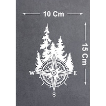 Pusula Ve Orman Sticker - Araba Oto Motosiklet Karavan Off Road Adventure Araç Cam Sticker - 00349 15x10 Cm
