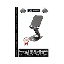 Premium Jx-035 Siyah Masaüstü Telefon Ve Tablet Standı Çalışma Düzenleyici Katlanabilir