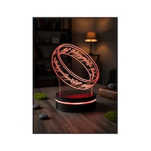 Yüzüklerin Efendisi Tek Yüzük 3d Led Gece Lambası Kumandalı 10 Renk Dekor Işık