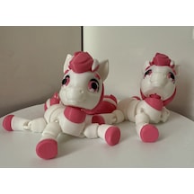 Haraketli 3d Baskı Pembe Beyaz At
