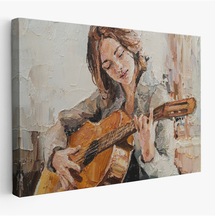Livelyelegance Gitar Çalan Kız Duvar Tablosu-1241 125 X 210cm