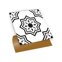 Tink Zemin Duvar Sticker Siyah Selçuklu Yıldızı Desenli 30x30 Cm 11 Adet 1 M²