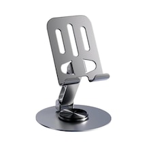 360 Döner Metal Telefon Ve Tablet Tutucu Stand, Katlanabilir Teleskopik, Silikon Pedli, Kaymaz Tabanlı, Ev Ofis Seyahat İçin Pratik Çözüm Cok Renkli