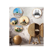 Notpa Dekorize Mdf 5 Parça 5 Mescid Çerçeve Görünümlü Tablo Set 5007, 8692016031745 Çok Renkli