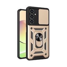 Samsung Galaxy A25 5g Kılıf Pars Lens Yüzüklü Silikon - Gold 0.2M-Çok Renkli