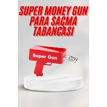 Derinstok Kırmızı Parti Oyuncağı Para Saçma Fırlatma Tabancası Makinesi Super Money