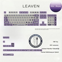 Mekanik Klavye Keycap -136 Tuşlu Mor - Beyaz Opal Tuş Takımı